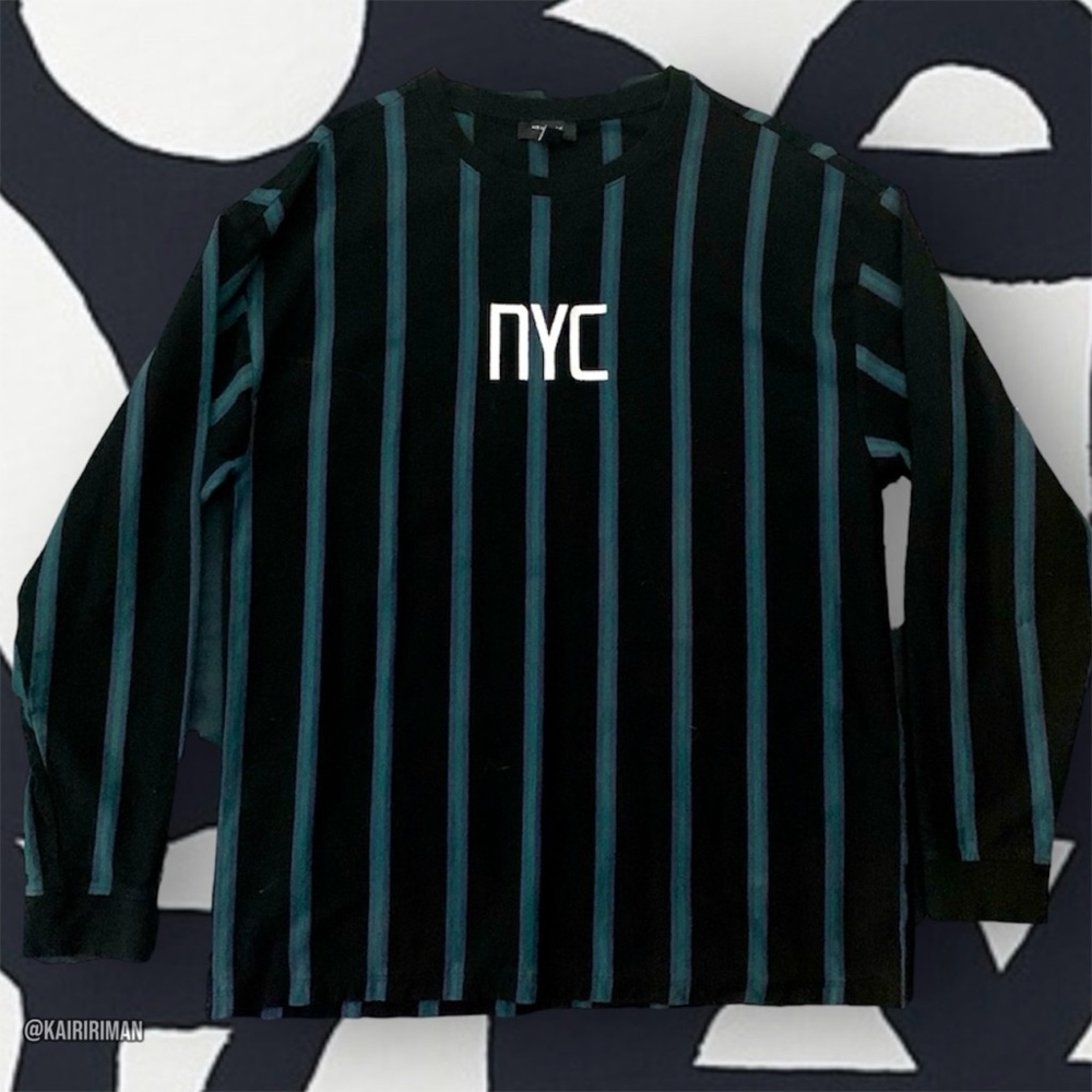 New Look Long Sleeve Vertical Stripe NYC T-shirt